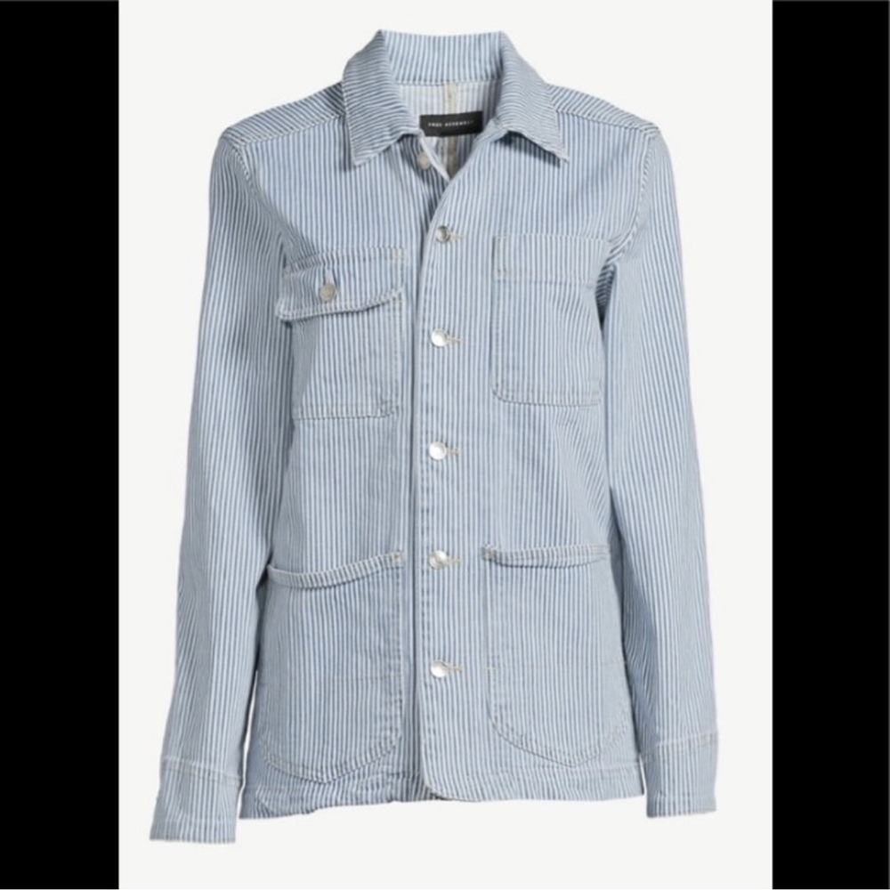 Free Assembly Women's Barn Jacket- Railroad Stripe - Size M